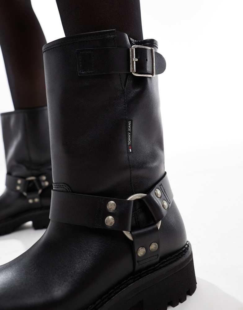 Tommy Jeans Tommy Jeans urban biker boots in black