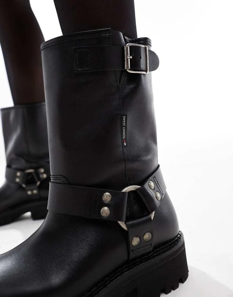 Tommy Jeans Tommy Jeans urban biker boots in black 2