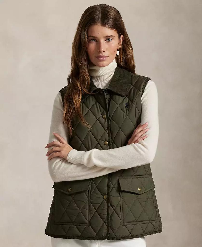 Ralph Lauren Women's Corduroy-Trim Quilted Vest