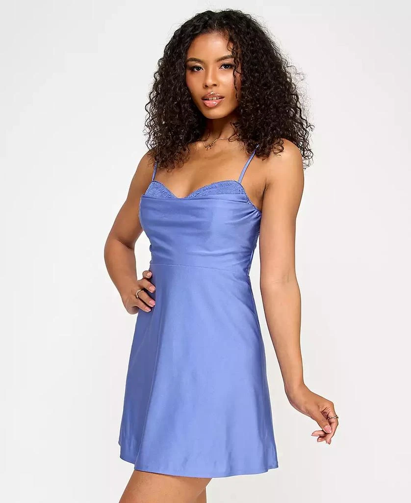Emerald Sundae Juniors' Lace-Trim Fit & Flare Dress 3