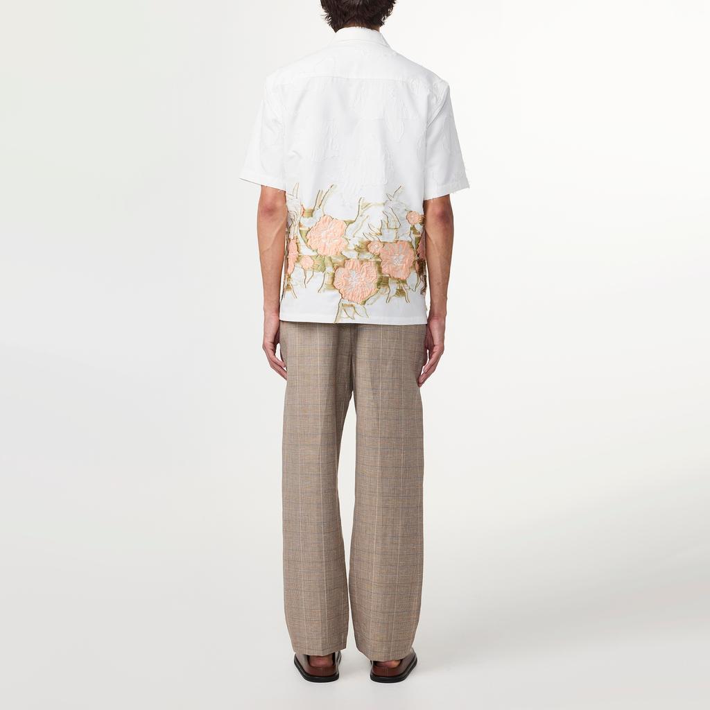 NN07 Freddy Floral-Jacquard Fil-Coupé Poplin Shirt