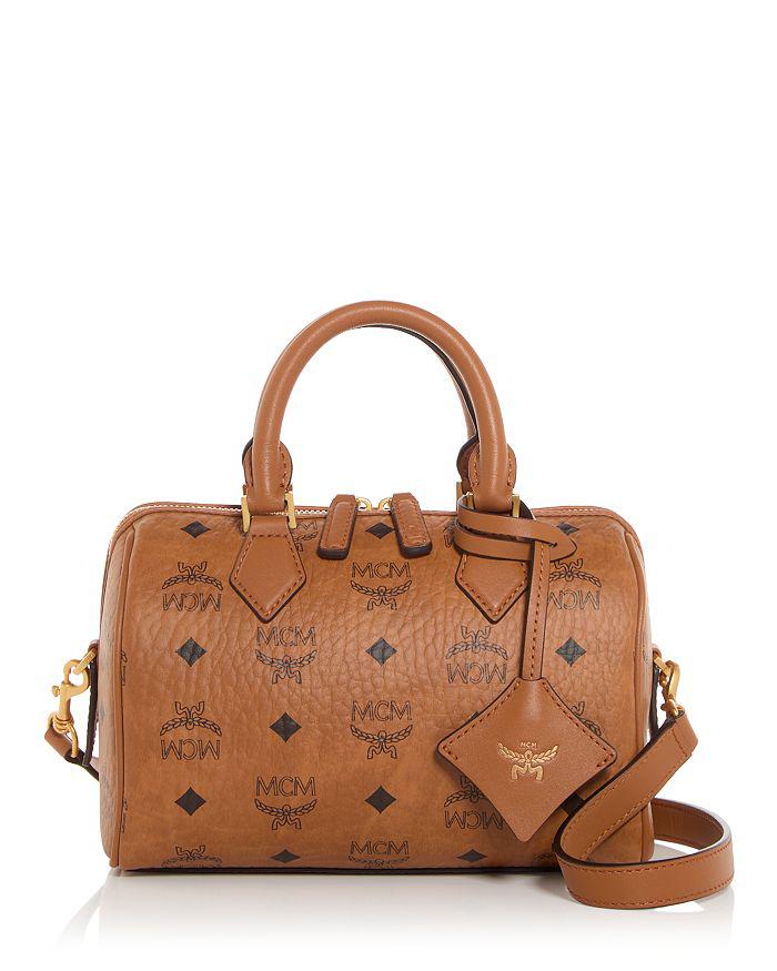MCM Ella Boston Visetos Small Top Handle Bag