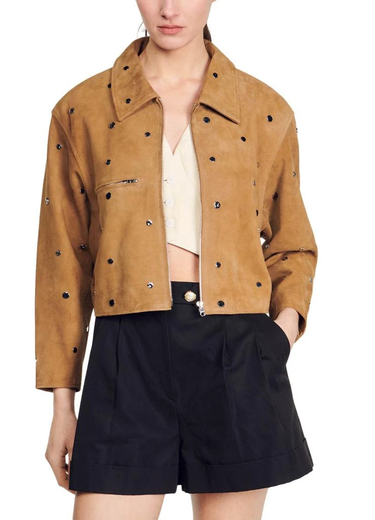 Sandro Studded suede jacket 2