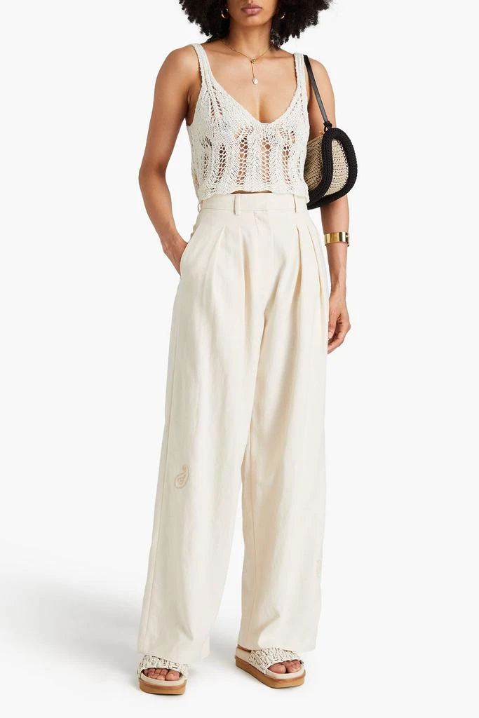 Nanushka Marika slub woven wide-leg pants 2
