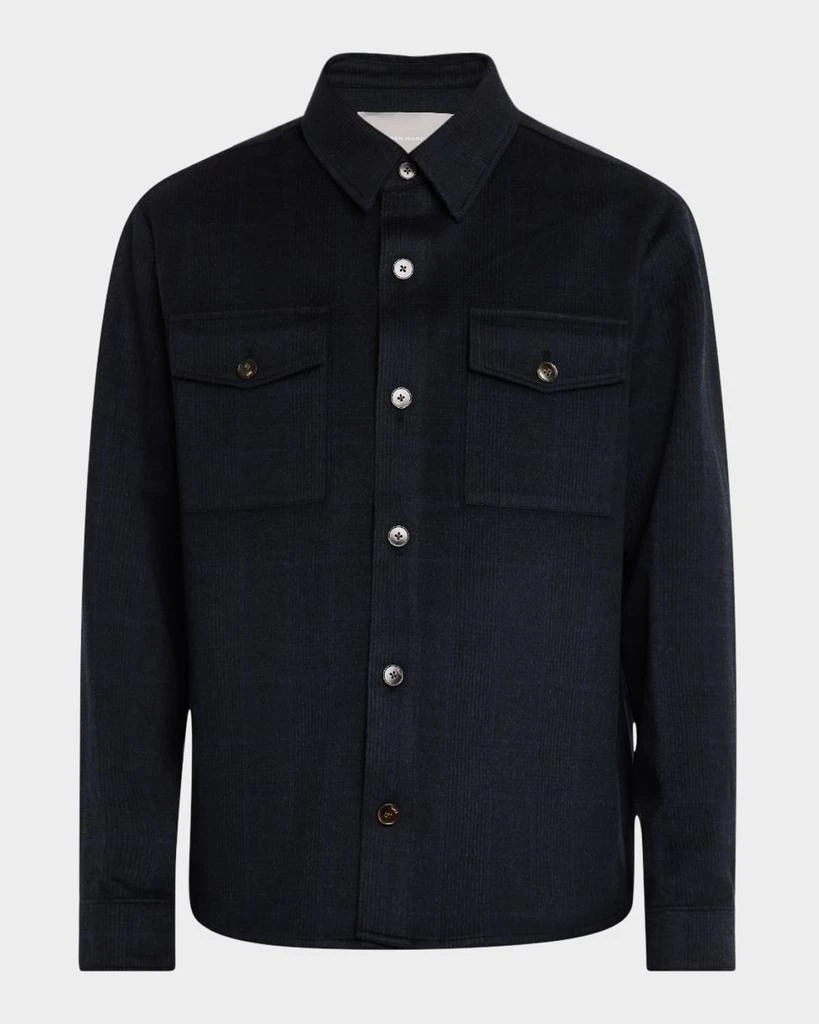 Neiman Marcus Men's Wool and Cashmere Prince Of Wales Overshirt 1