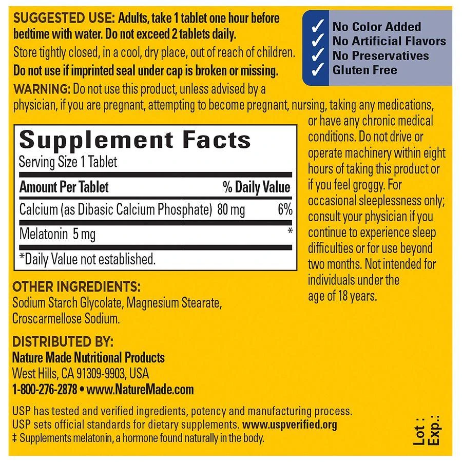 Nature Made Melatonin 5 mg Tablets 4