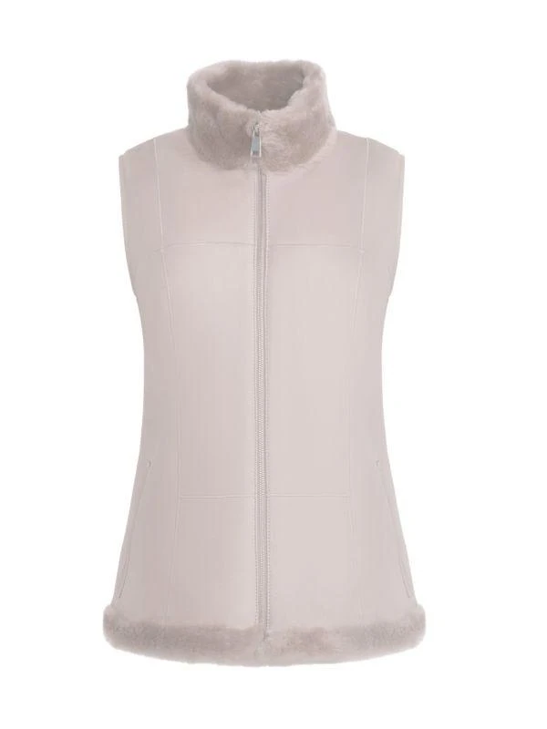 WOLFIE FURS Made For Generationsâ„¢ Ultralite Mock Turtleneck Shearling Zip Vest 1