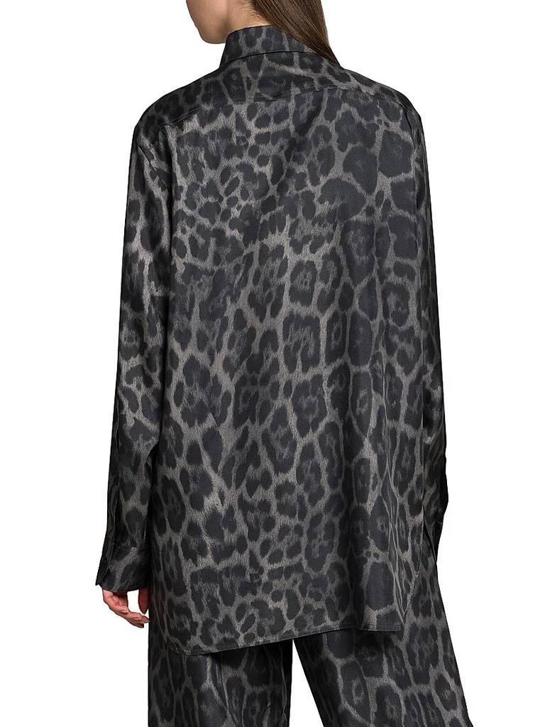 Stella McCartney Leopard Silk Button-Front Shirt 5