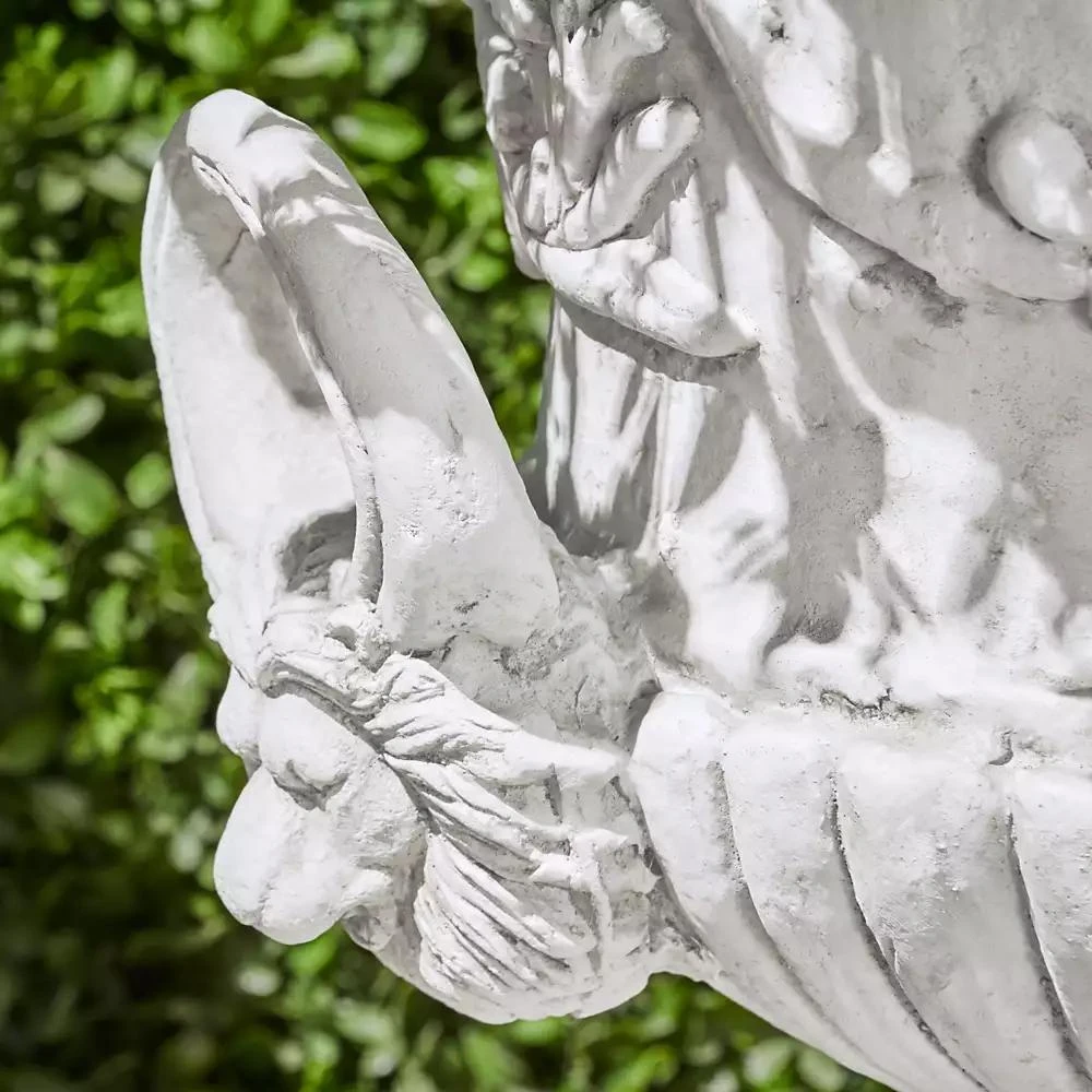 Streamdale Furniture Streamdale Elegant Faux-Stone Square Planter with Drainage Hole and Stopper 7