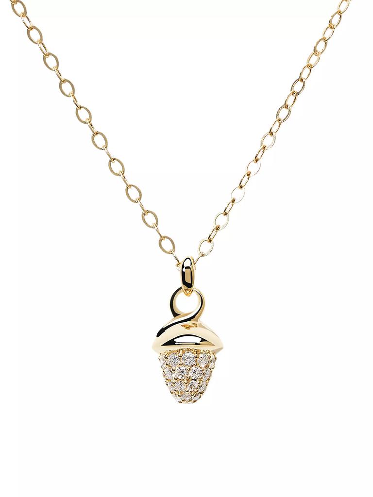Tamara Comolli Mikado 18K Yellow Gold & Diamond Pavé Acorn Pendant Necklace