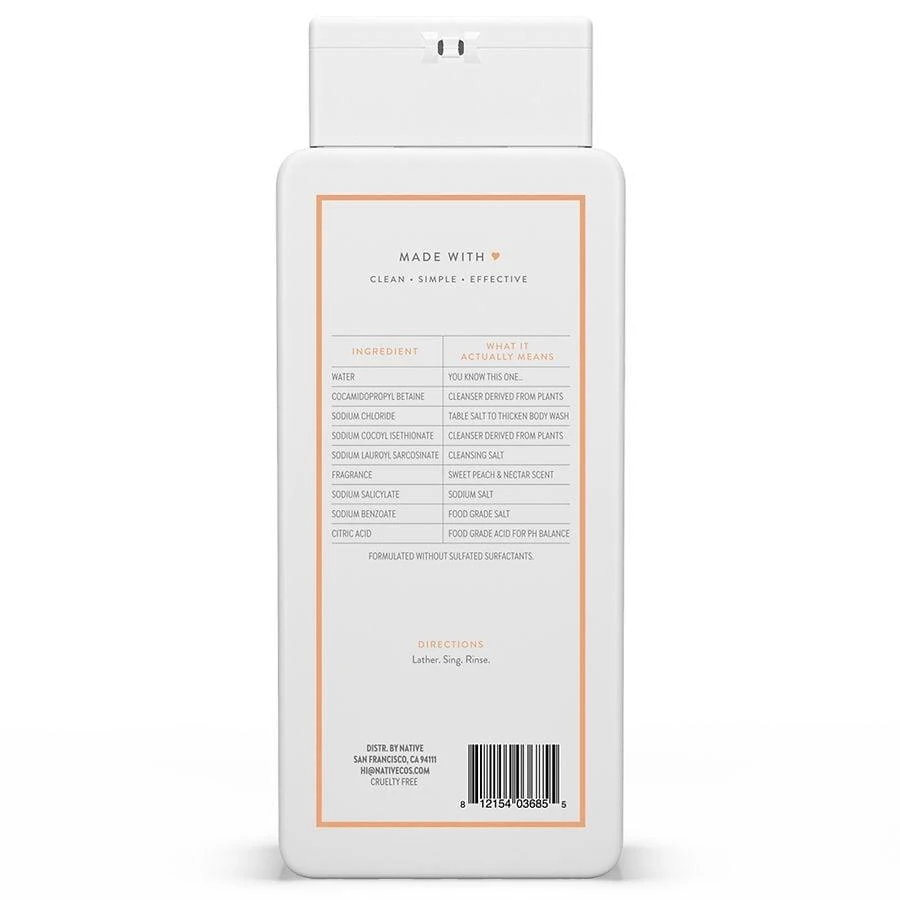 Native Body Wash Sweet Peach & Nectar 2
