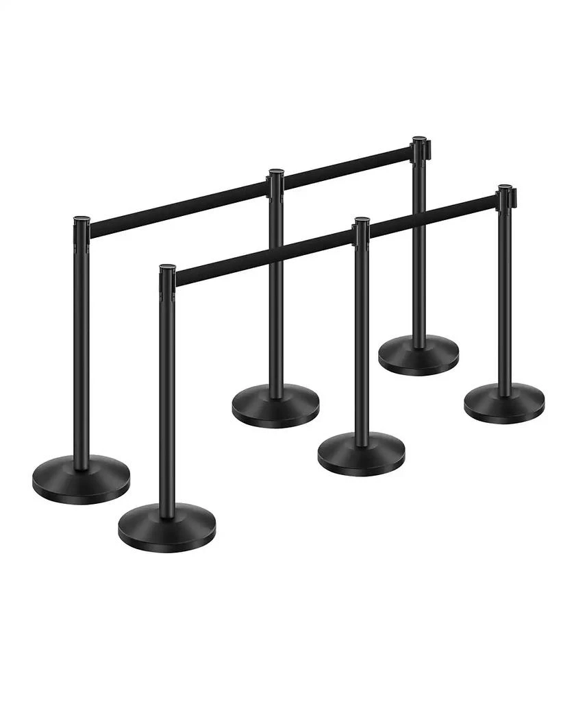 Yescom 6 Piece Crowd Control Stanchion Set with Retractable Belts for Exhibitions 6