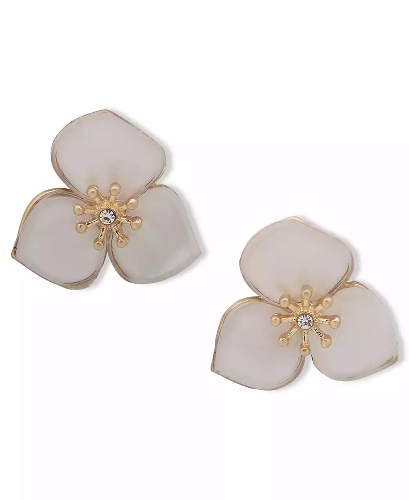 Lonna & Lilly Gold-Tone Pavé & Mother-of-Pearl Flower Stud Earrings