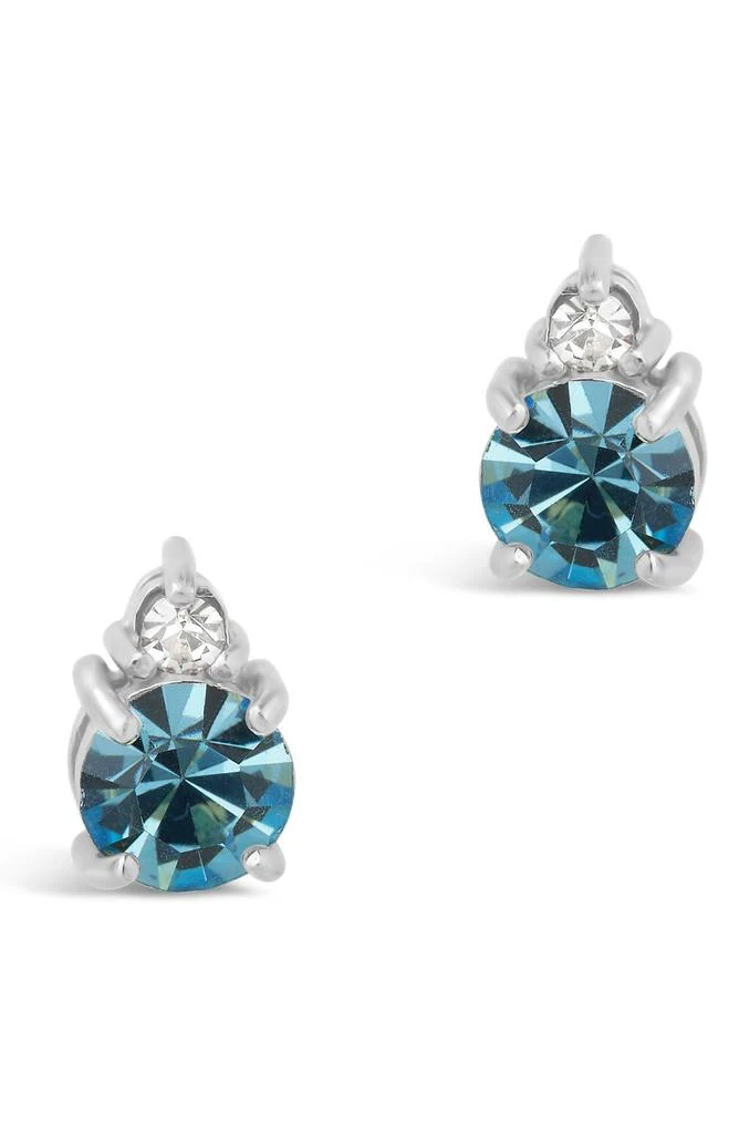 Sterling Forever Sterling Silver Birthstone Stud Earrings - March / Simulated Aquamarine 3