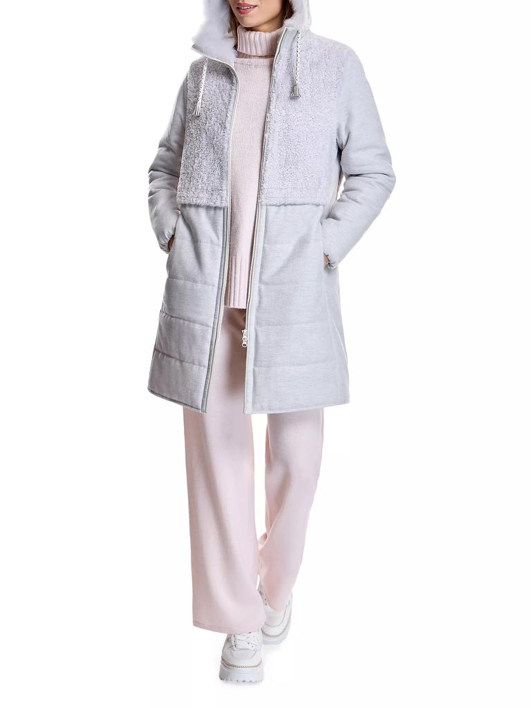 Maximilian Pieced Wool and Shearling Jacket