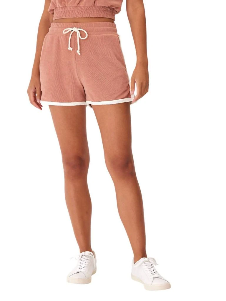 Threads for Thought Tephanie Colorblock Terry Short In Dune/ecru 1