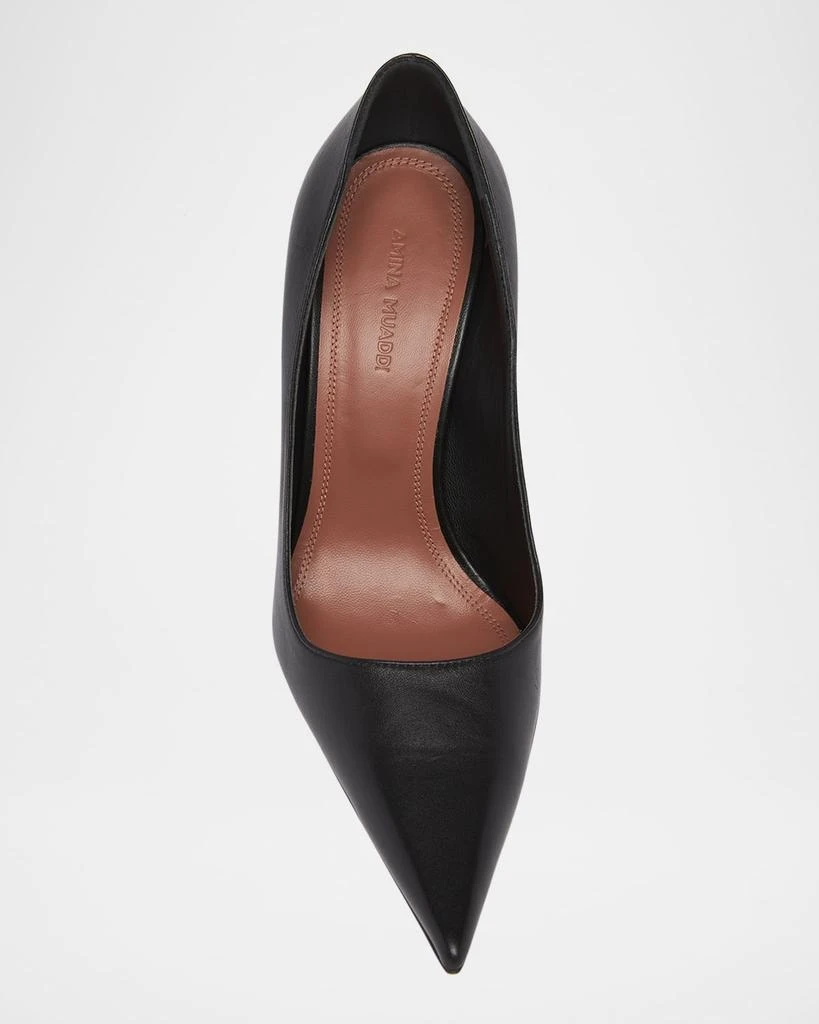 Amina Muaddi Barbara Leather Stiletto Pumps 4