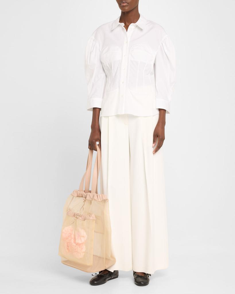 Sheer Stuffed Carnation Pocket Tote Bag – On Sale Now with