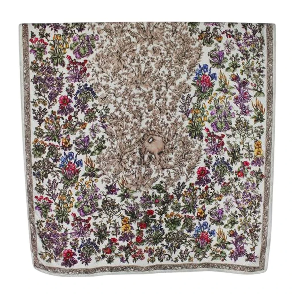 TRUEDAMES Vintage Botanical Printed Oblong Silky Satin Scarf Shawl 2