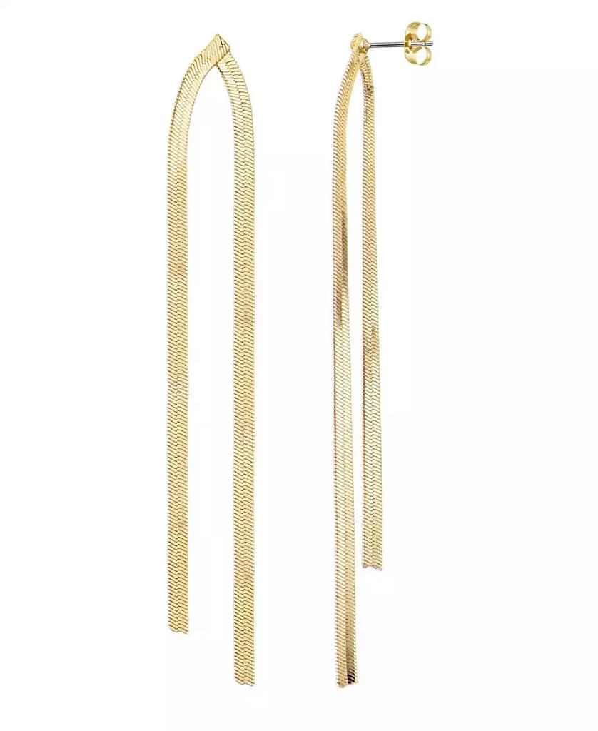 ADORNIA Gold Herringbone Drop Earrings