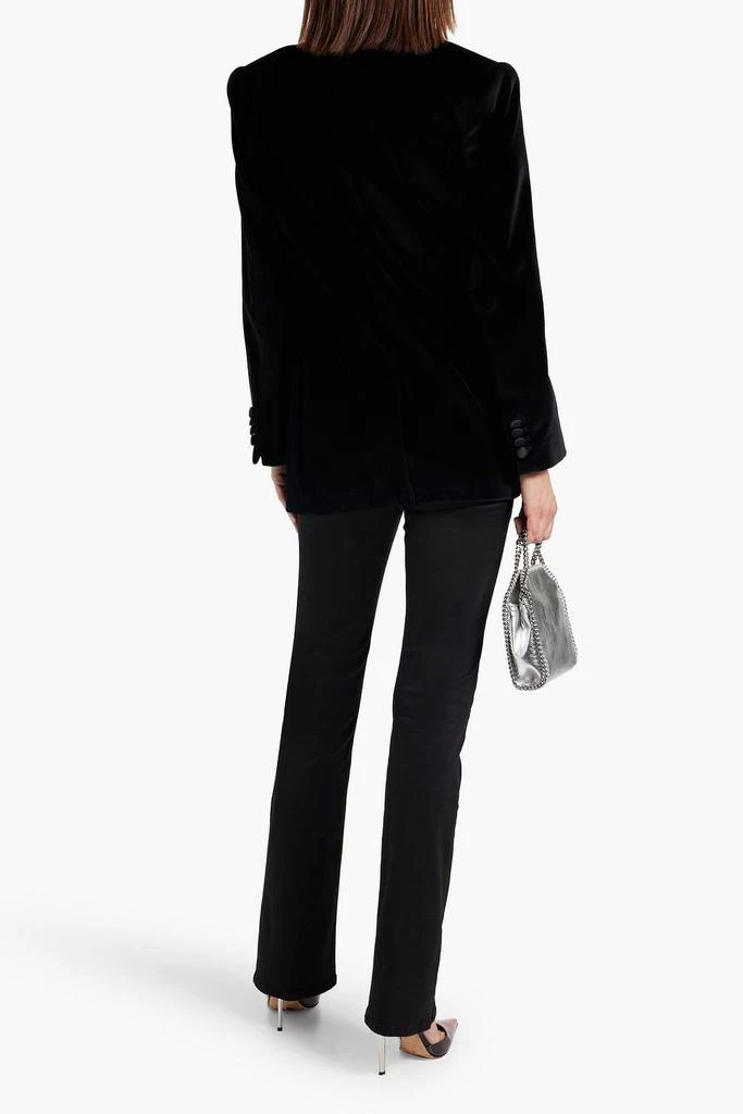 FRAME Double-breasted cotton-blend velour blazer 3