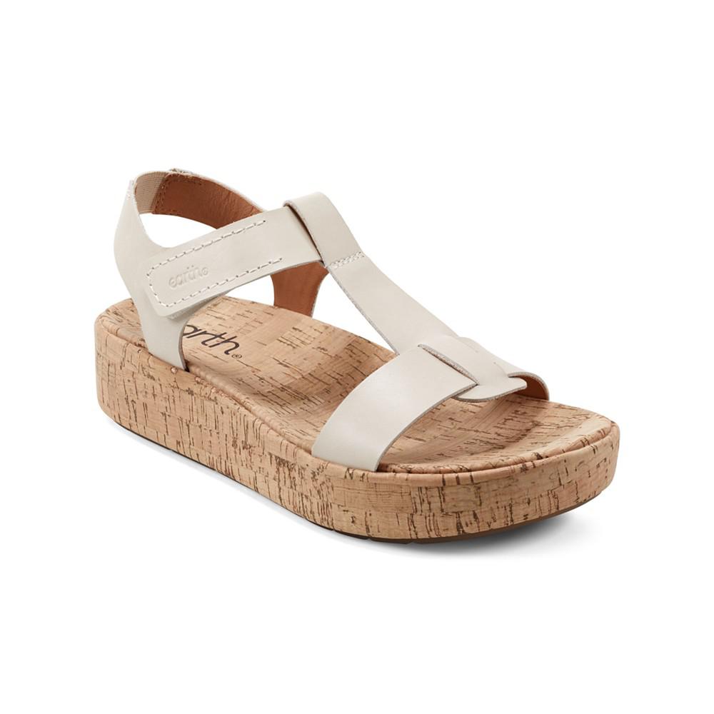 Earth Women's Shari T-Strap Platform Casual Wedge Sandals