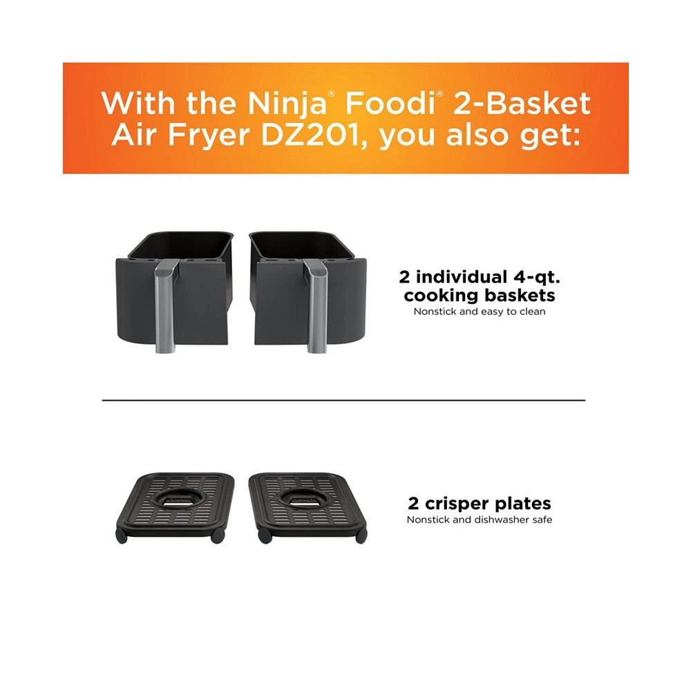 Ninja Foodi® DZ201 6-in-1 8 Qt. 2-Basket Air Fryer with DualZone™ Technology 3