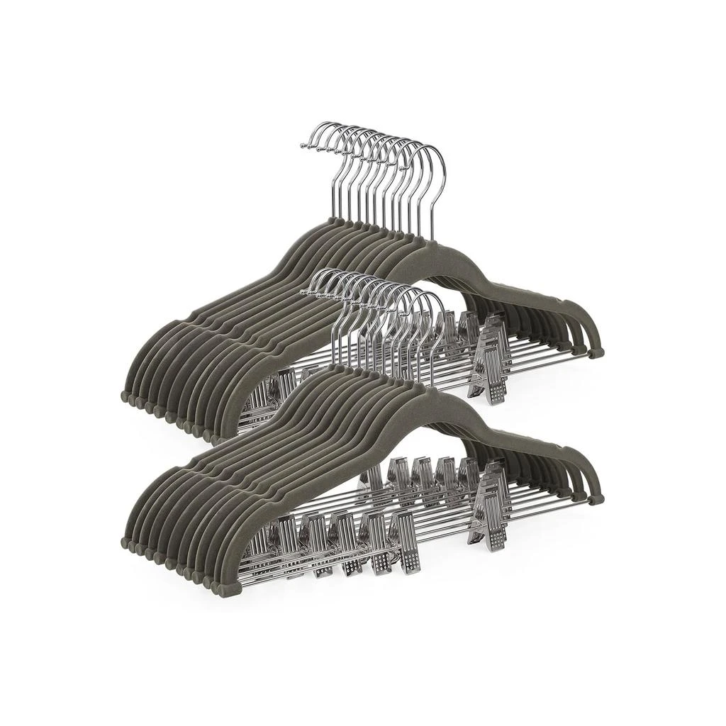 BreeBe Gray Velvet Trousers Hangers 1