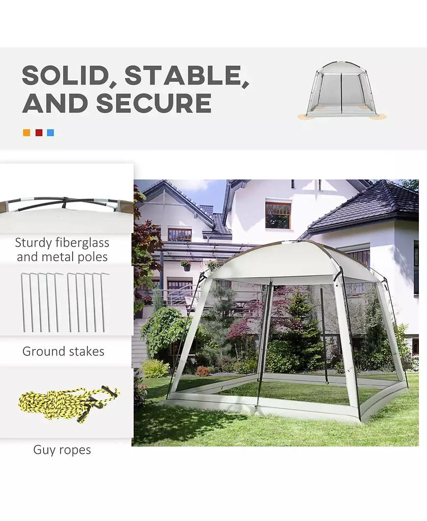 Outsunny Screen Tent, 10' x 10' Screen House Room with UV50+ Protection 6
