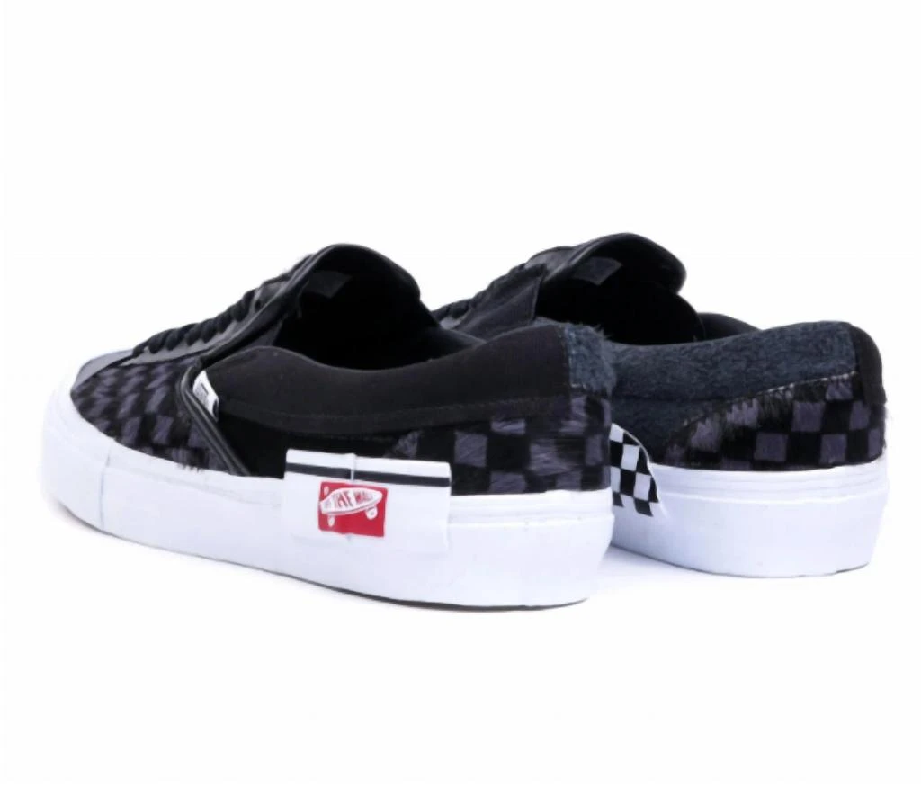 Vans Men's U Slip On Cap Lx Pony Hair Shoes In Black/true White 3