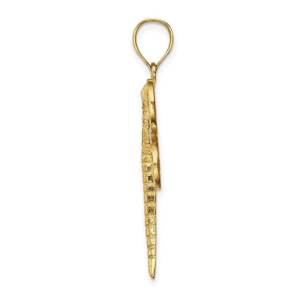 Diamond2Deal 14k Yellow Gold and White Rhodium Diamond-cut Dragonfly Pendant 2