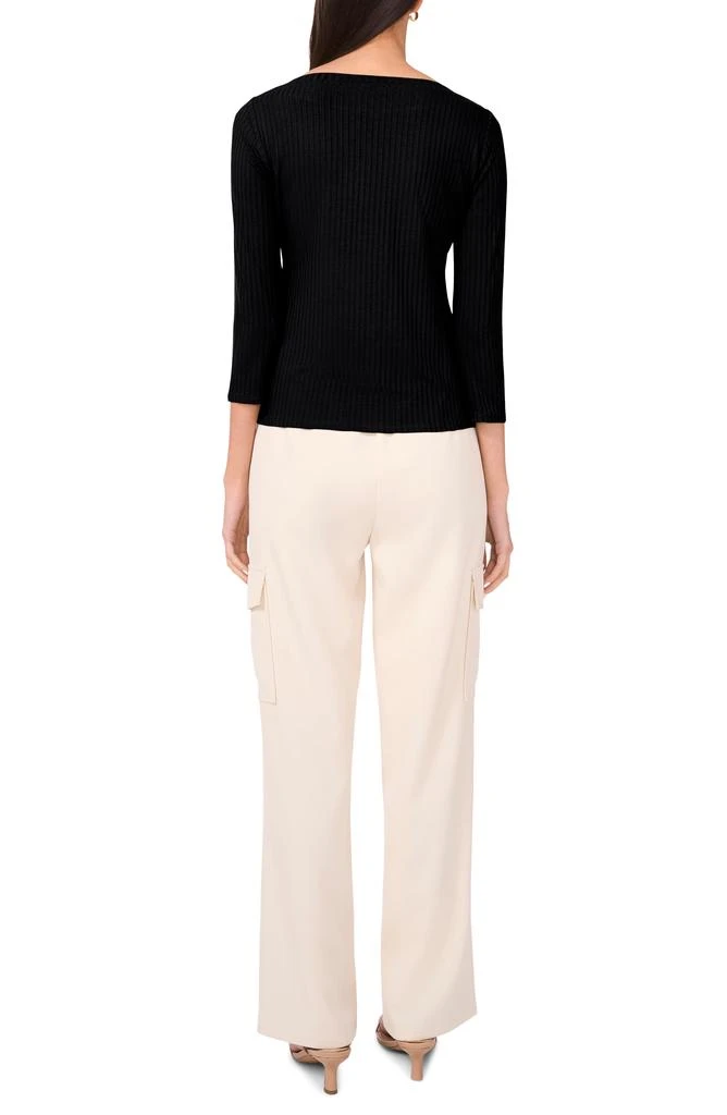 Halogen Rib Boat Neck Three-Quarter Sleeve Top 5