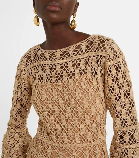 ANNA KOSTUROVA Bianca cotton crochet maxi dress 4