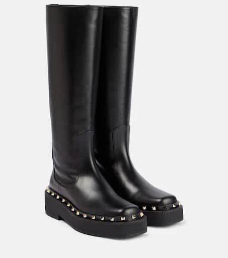 Valentino Rockstud leather knee-high boots 1