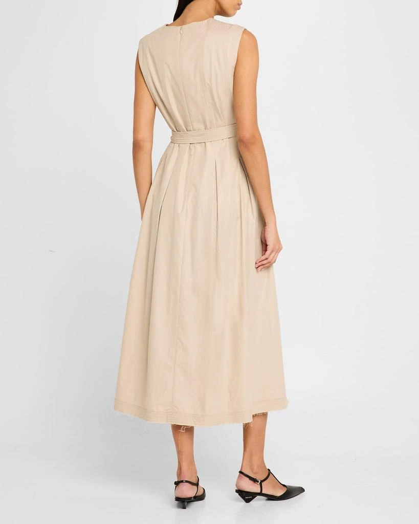 Max Mara Amina Pleated Maxi Dress with Tie Belt 3