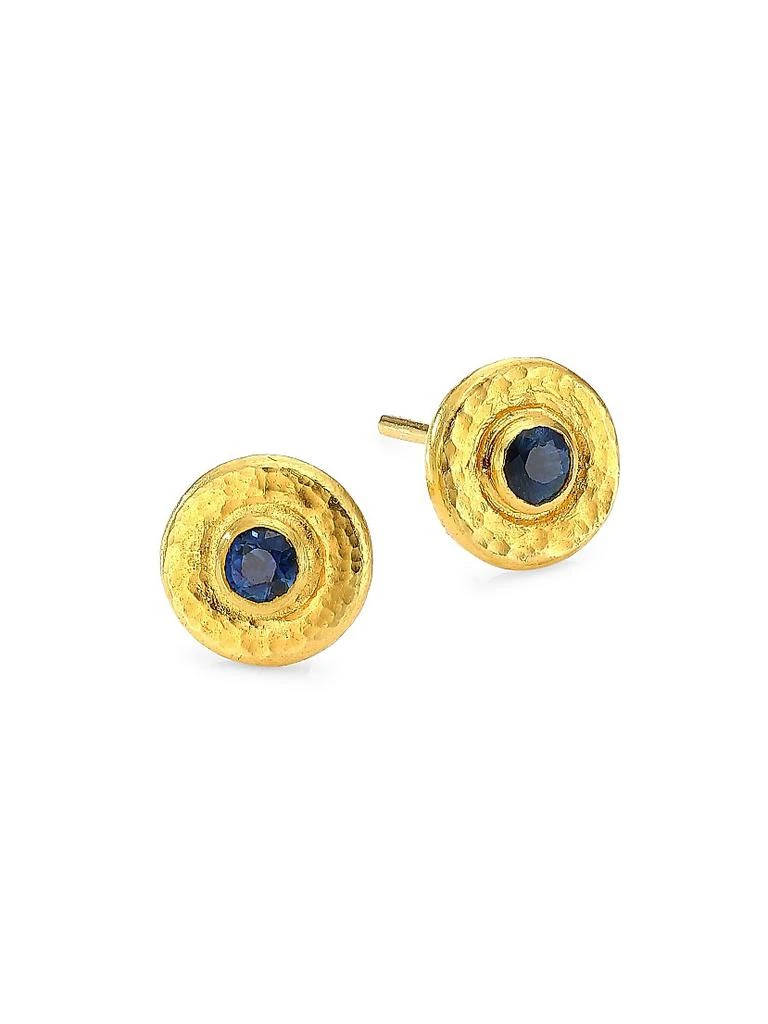 Gurhan Rain 24K Yellow Gold & Blue Sapphire Stud Earrings 1
