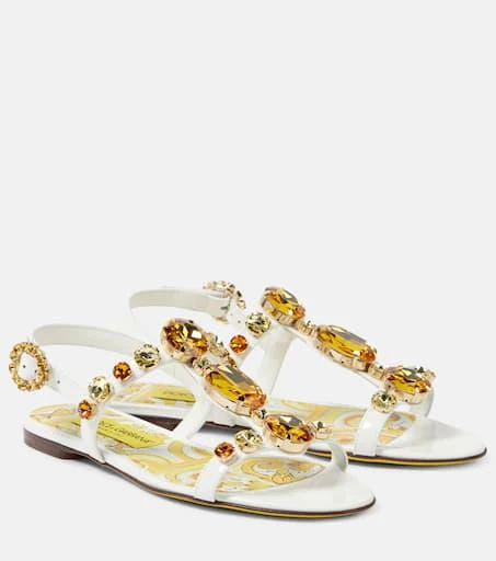 Dolce 
Gabbana Majolica embellished patent leather sandals 1