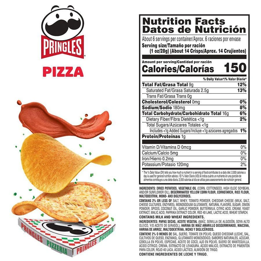 Pringles Potato Crisps Chips Pizza 6
