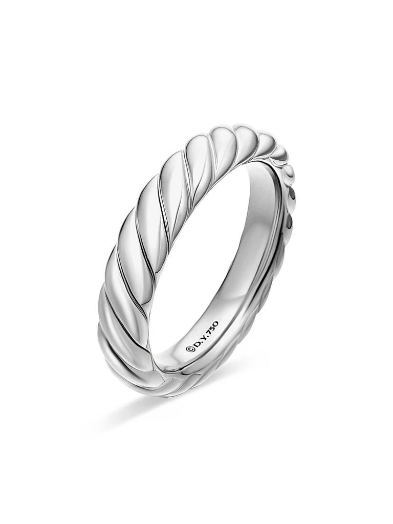 David Yurman Sculpted Cable Band Ring In 18K White Gold 3