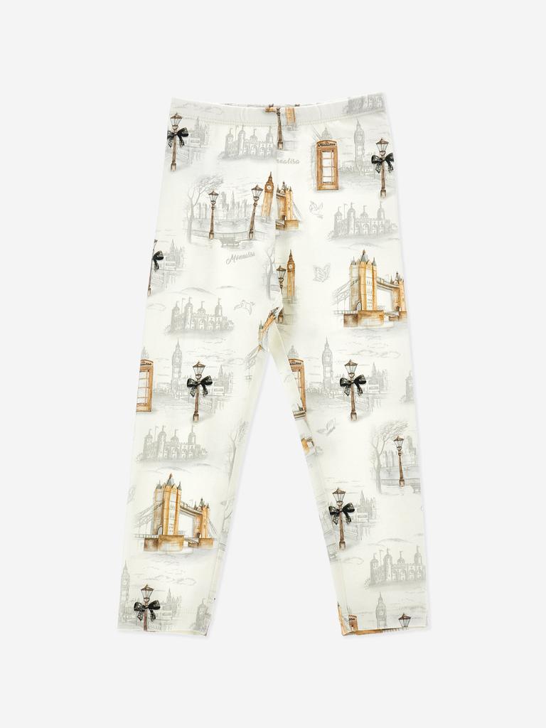 Monnalisa Girls Jersey Leggings in White