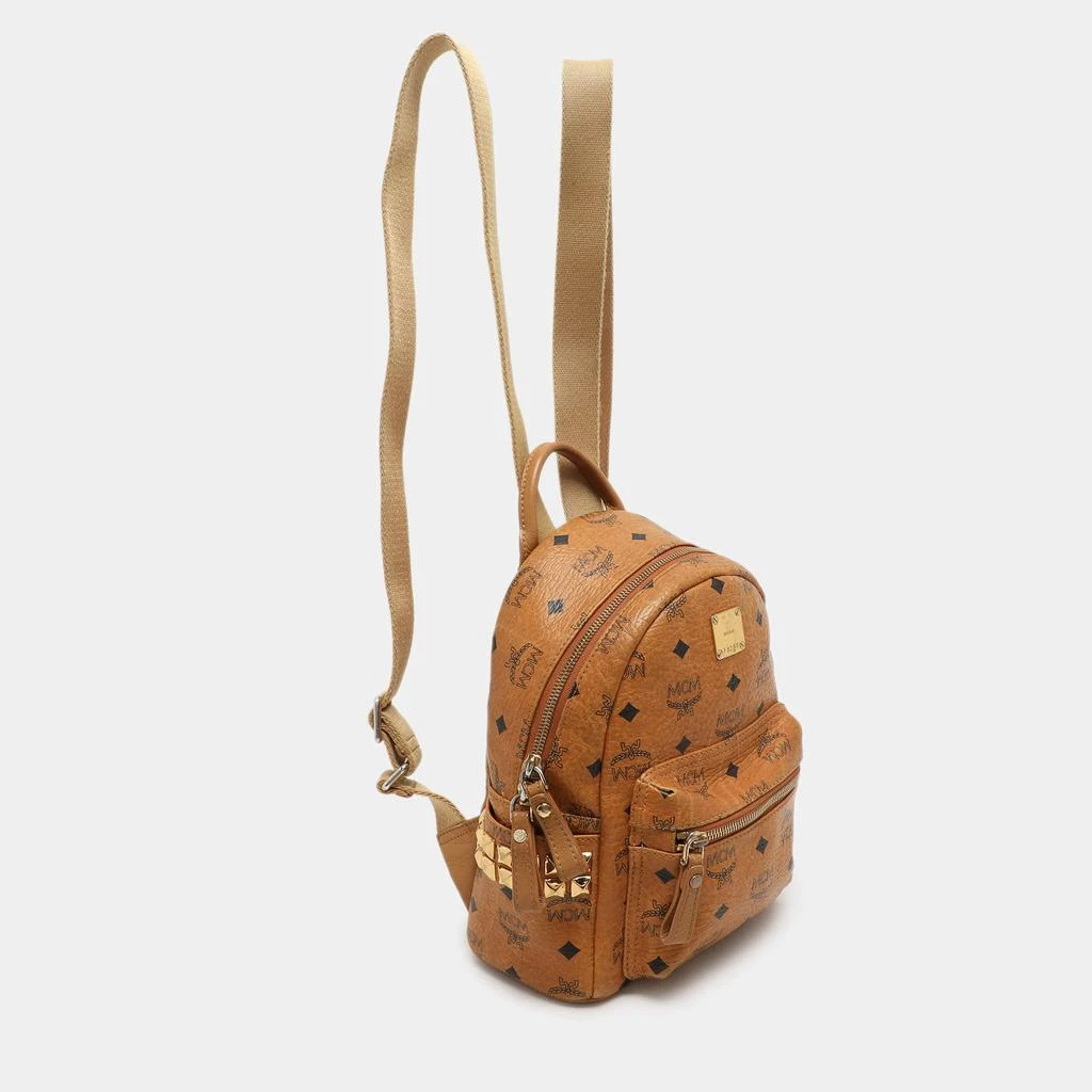 MCM MCM Cognacn Visetos Coated Canvas and Leather Studs Stark Backpack 3
