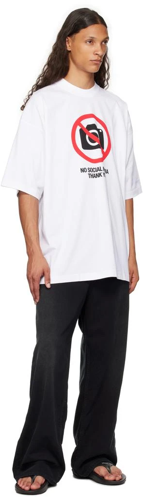 Vetements White 'No Social Media' T-Shirt 4