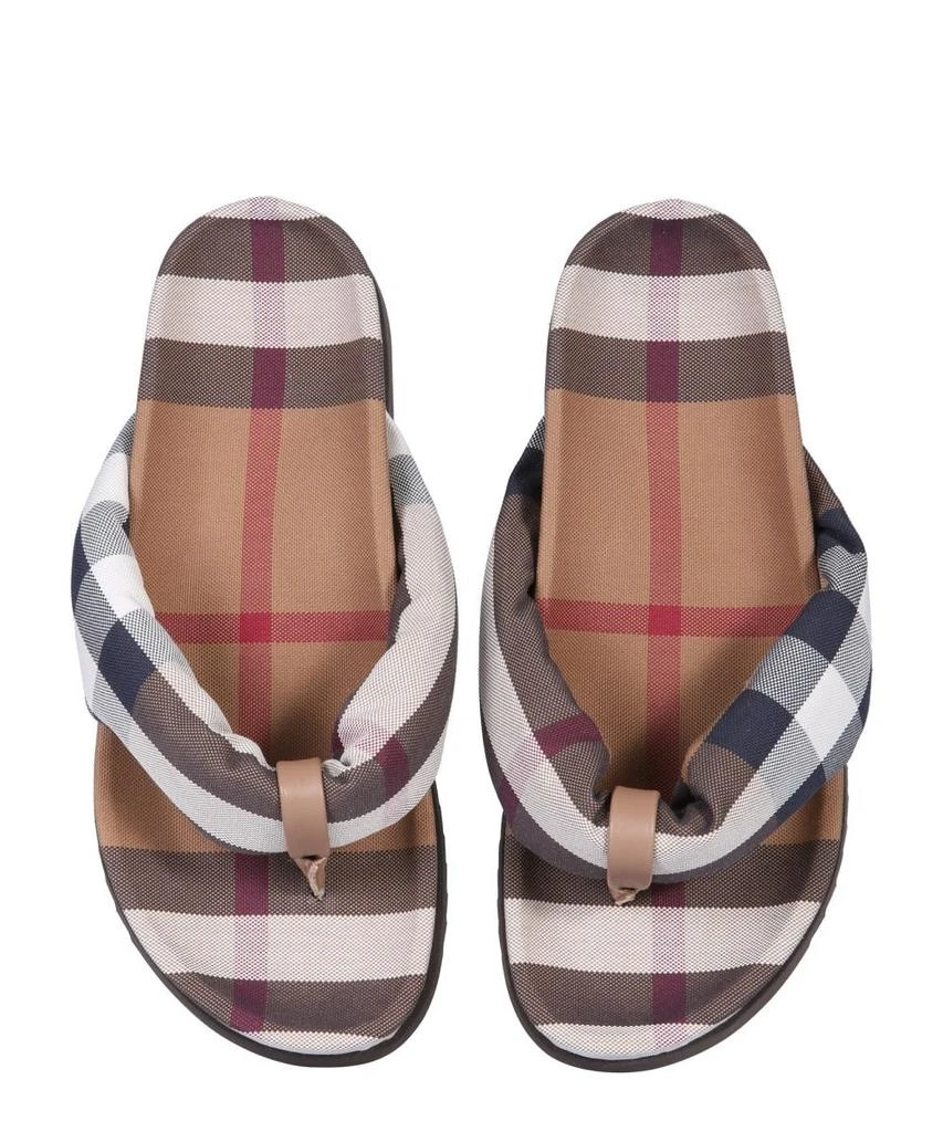 Burberry Men's Duncannon Beige Check Sandals Flip Flops 2