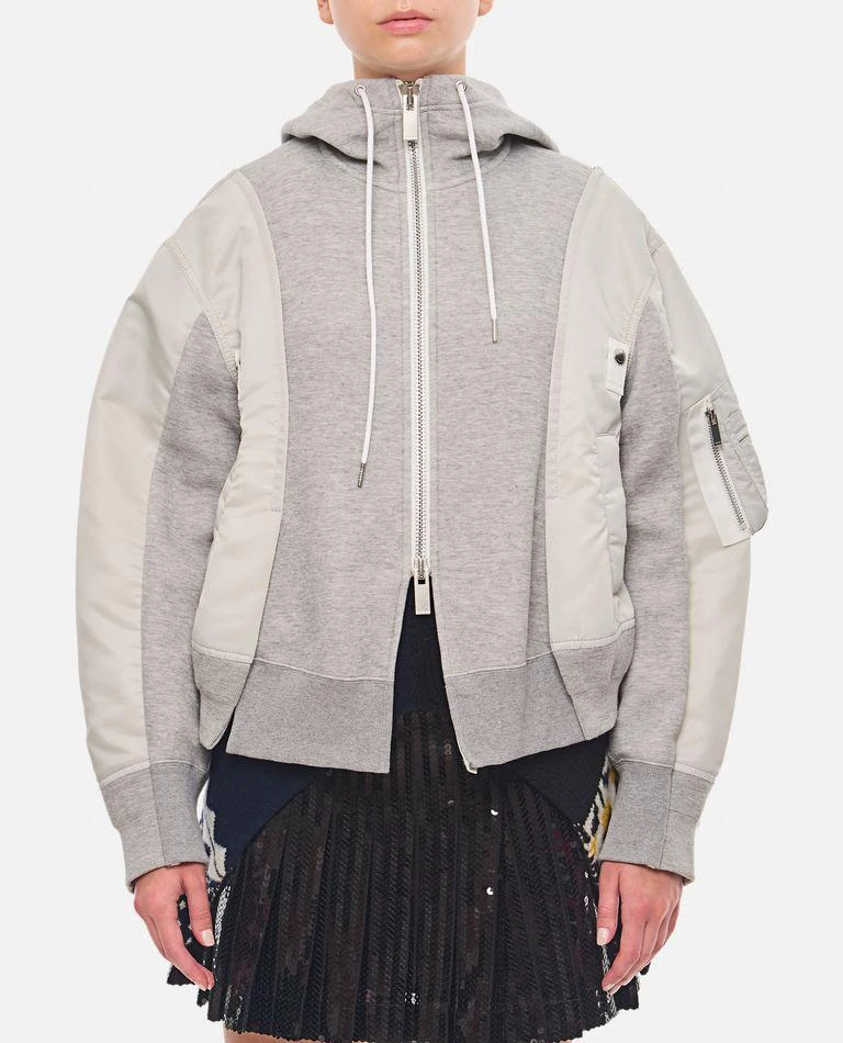 Sacai Nylon Twill X Sponge Sweat Hoodie 1