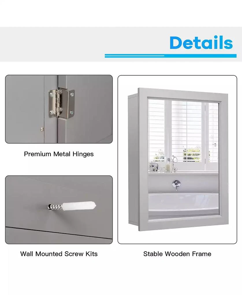 SUGIFT Wall-Mounted Mirrored Medicine Cabinet 4