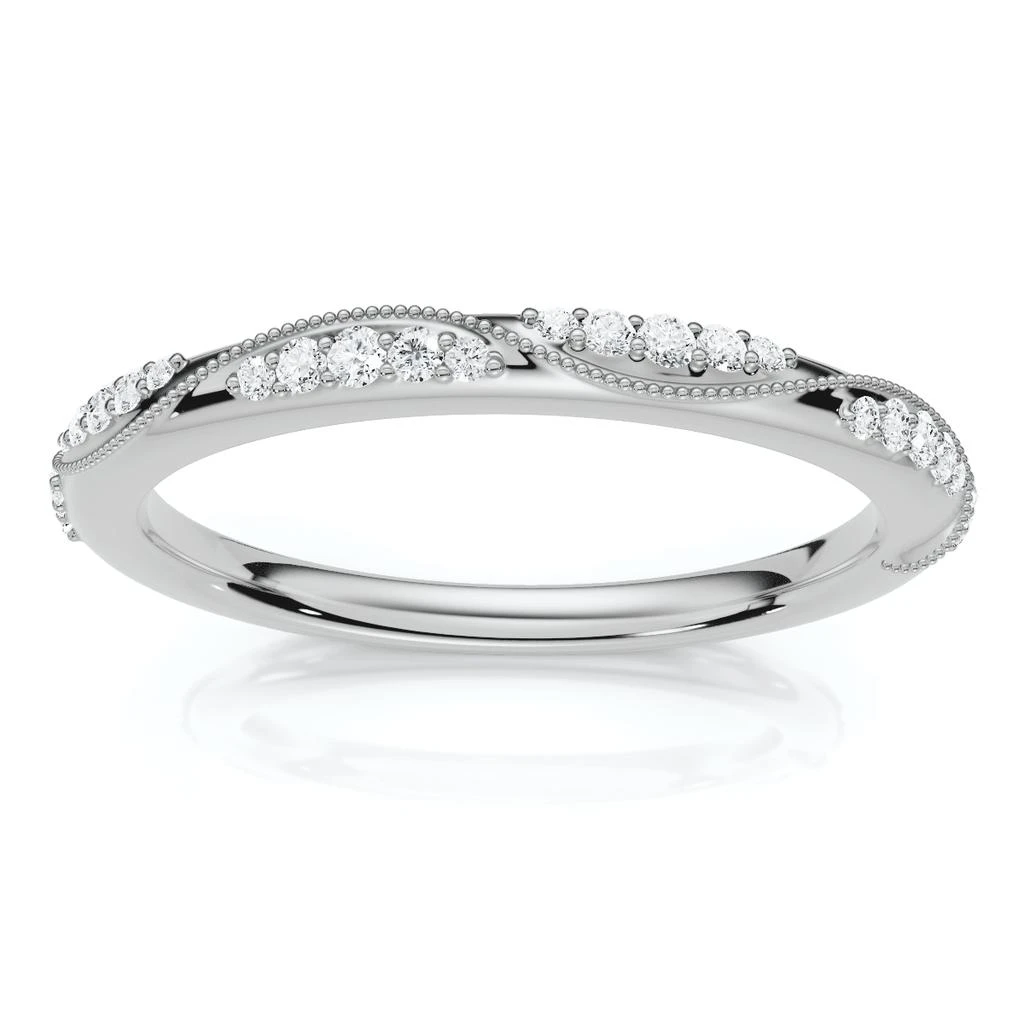 Pompeii3 Camellia Diamond Wedding Ring 14k Gold or Platinum Lab Grown Stackable Band 5