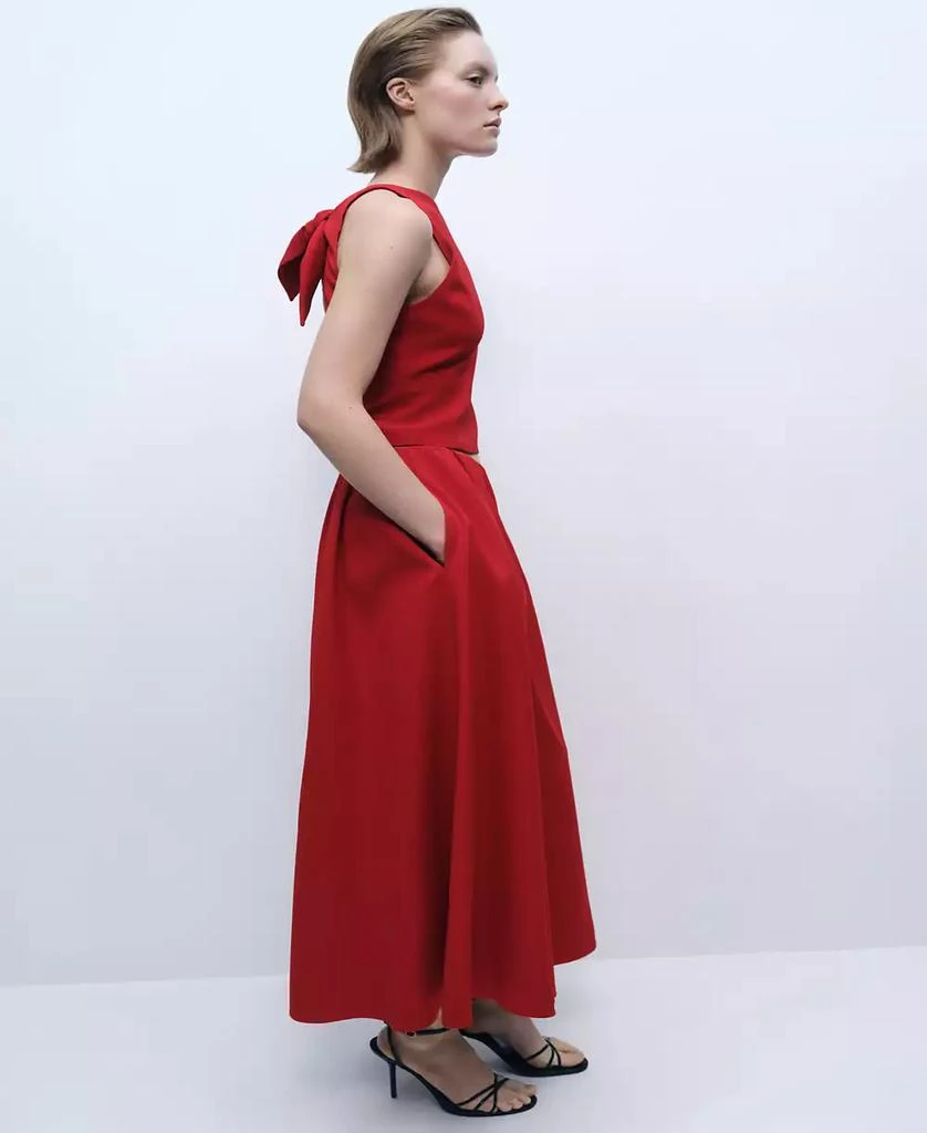 Mango Women's Gathered Waist Long Skirts 4