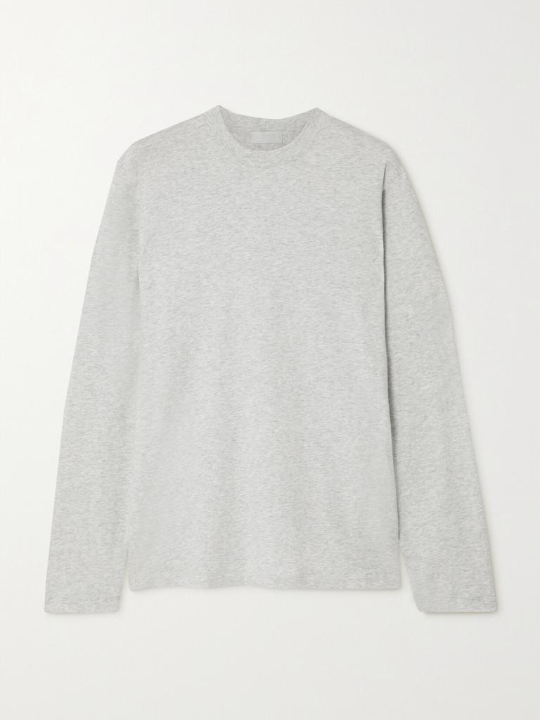 SKIMS Boyfriend 弹力莫代尔棉质混纺平纹布 T 恤（颜色：light Heather Grey）