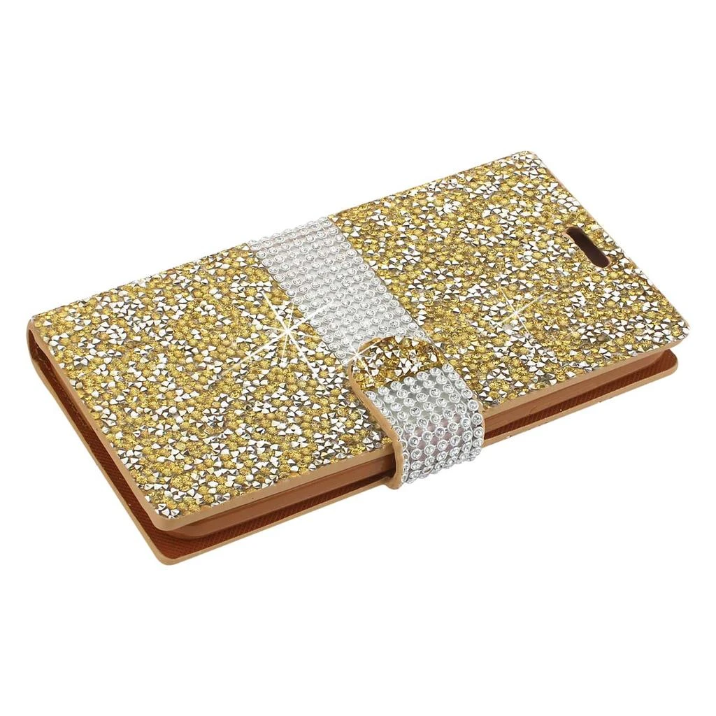 Reikowireless Reiko Samsung Galaxy Grand Prime Diamond Rhinestone Wallet Case In Gold 2