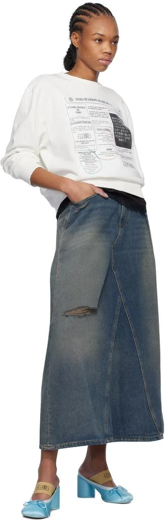 MM6 Blue Darting Denim Midi Skirt 4